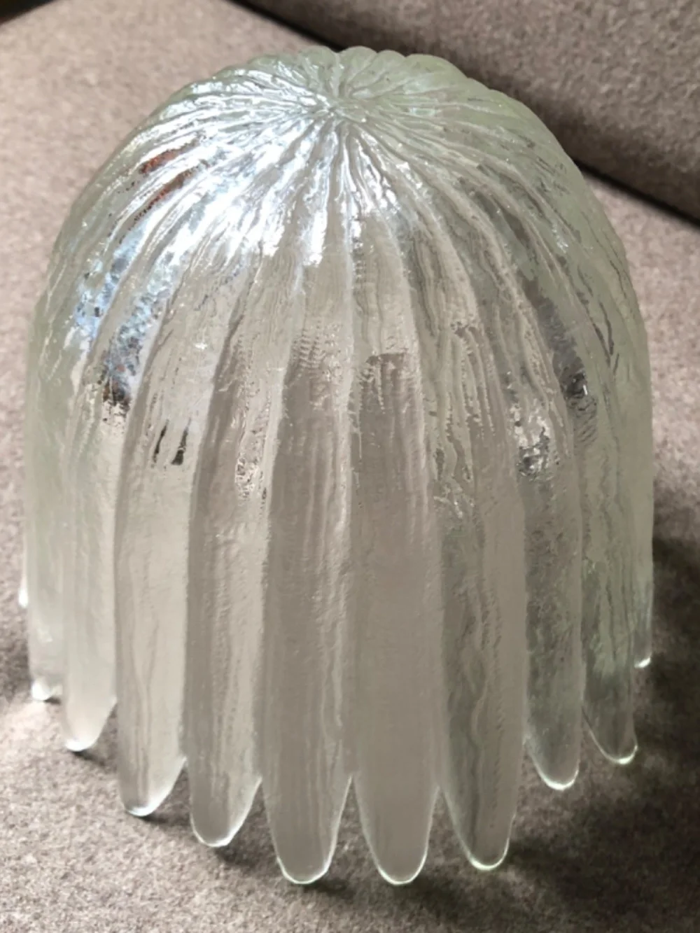 Vintage 1960s Holmegaard Textured Glass Petal Bowl Designed by Sidse Werner